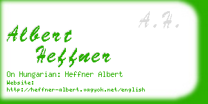 albert heffner business card